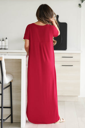 I'll Be By The Pool Maxi Dress - Burgundy, Closet Candy, 4