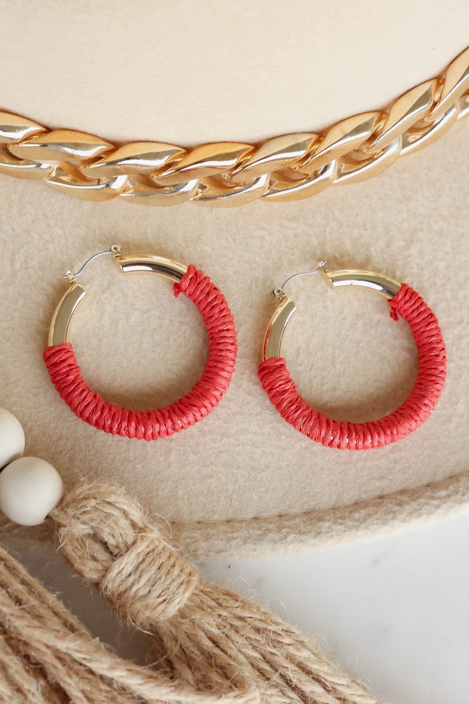 Selena Hoop Earrings - Terracotta, Closet Candy, 1