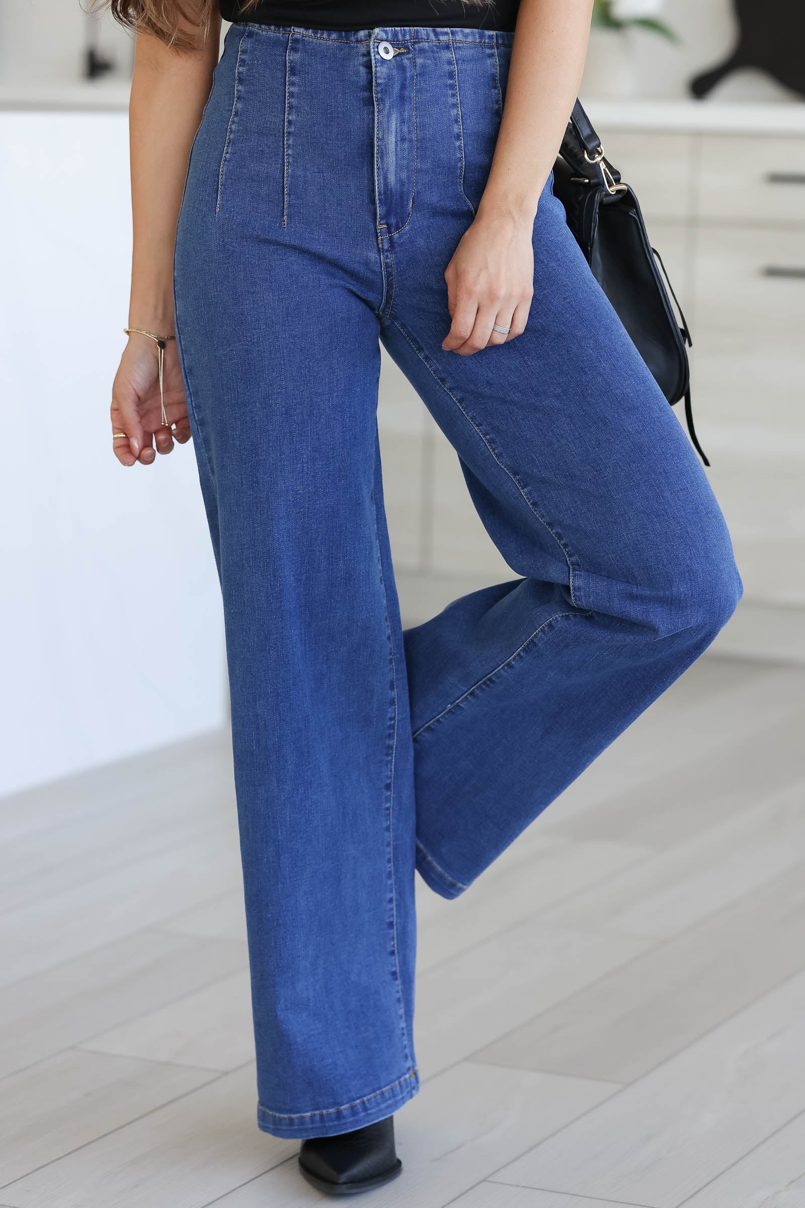 Brooke Flared Pin-Tuck Jeans, Closet Candy 1