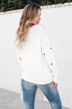 Heart on the Line Sweater - Ivory, Closet Candy, 4