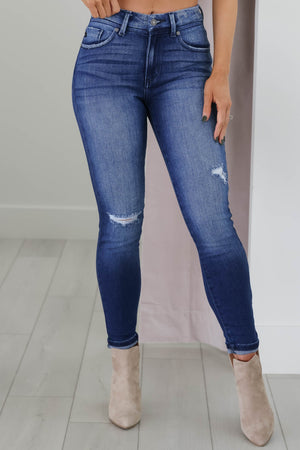 KANCAN Meg High-Rise Super Skinny Jeans - Dark Wash, Closet Candy, 3
