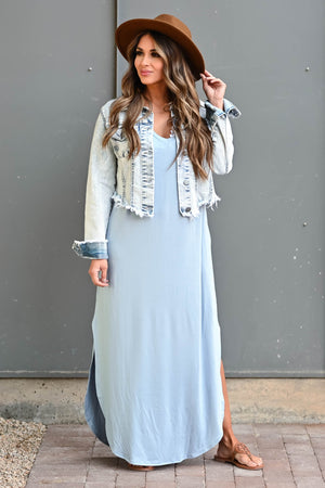 I'll Be By The Pool Maxi Dress - Sky Blue, Closet Candy, 3
