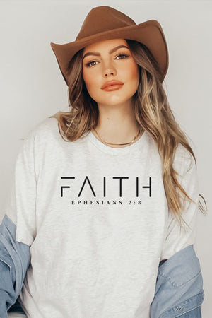 "Faith Ephesians 2:8" Short Sleeve Graphic T-Shirt closet candy 5