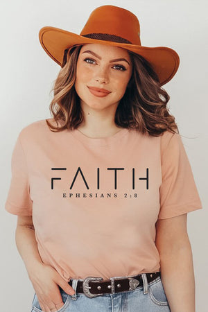 "Faith Ephesians 2:8" Short Sleeve Graphic T-Shirt closet candy 7