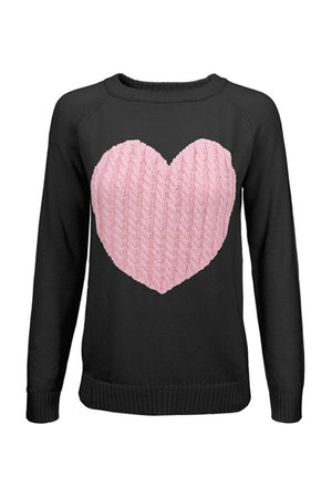 Follow Your Heart Sweaters Closet Candy, Black Pink