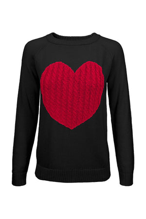 Follow Your Heart Sweaters Closet Candy, Black Red