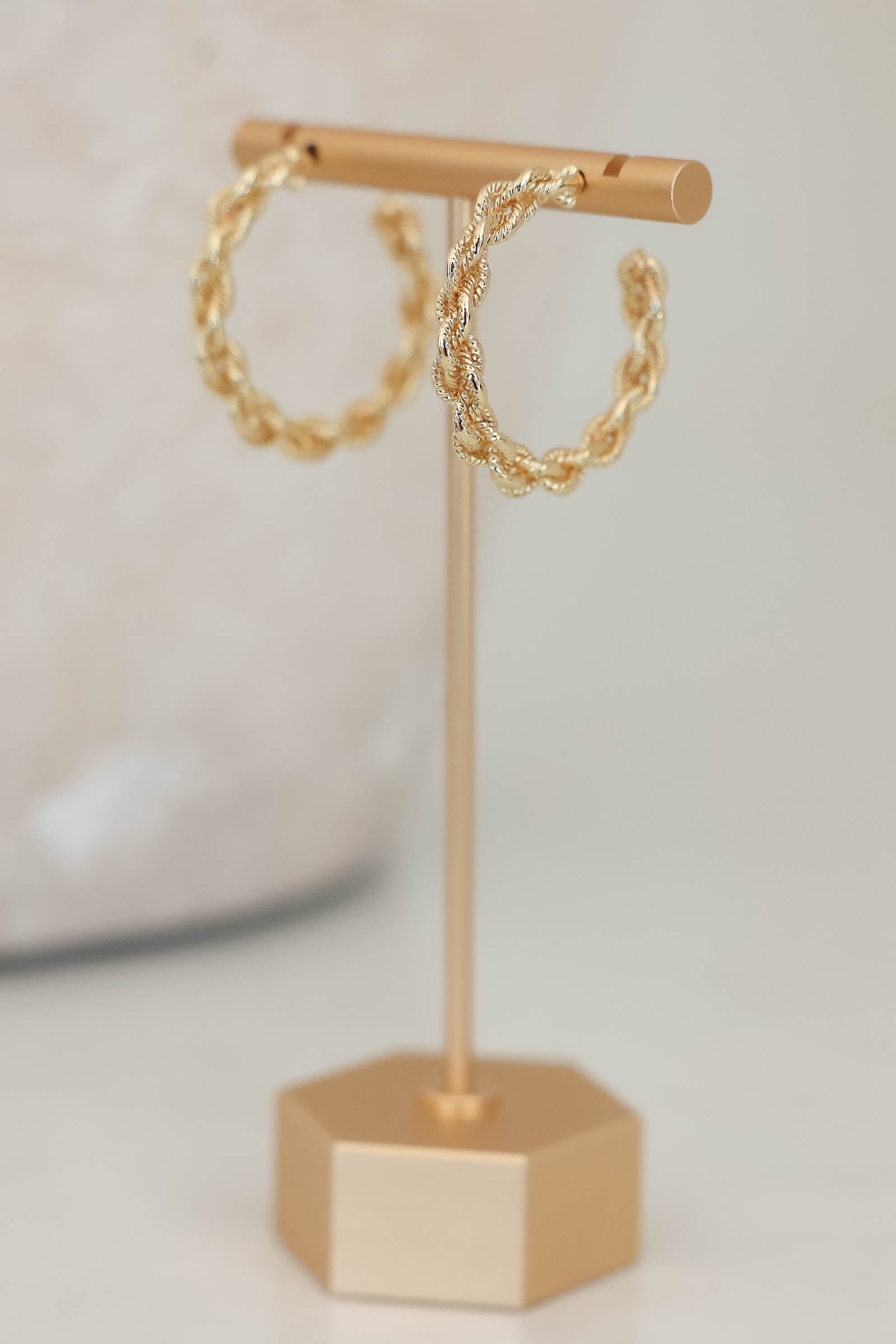 Coastal Connection Hoop Earrings - Gold, Closet Candy, 1