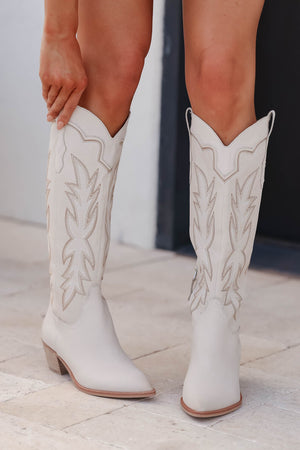 DOLCE VITA Shiren Western Boots - Sand Nubuck closet candy women's trendy knee high pointed toe western design side zipper cowboy boot 3