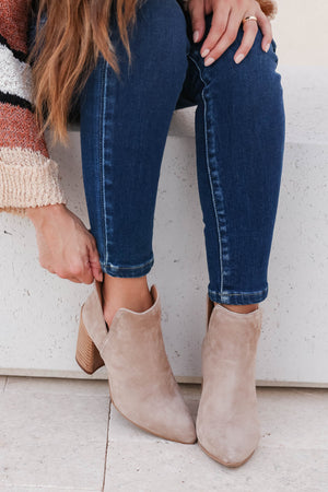 STEVE MADDEN Thrived Booties - Taupe Suede, Closet Candy, 3