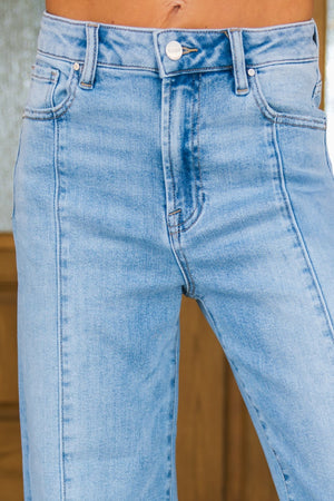 RISEN Cali Cropped Wide Leg Jeans, Light Wash, Closet Candy, 2