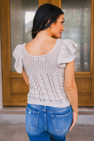 Quiet Grace Knit Top, Oatmeal, Closet Candy, 5