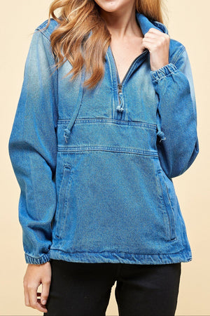 Lost in the Moment Denim Hoodie