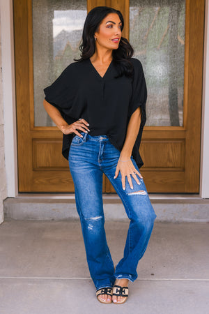 Windswept Wonder Blouse - Black, Closet Candy, 6