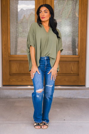 Windswept Wonder Blouse - Lt Olive, Closet Candy, 3