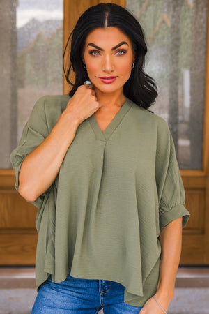 Windswept Wonder Blouse - Lt Olive, Closet Candy, 1