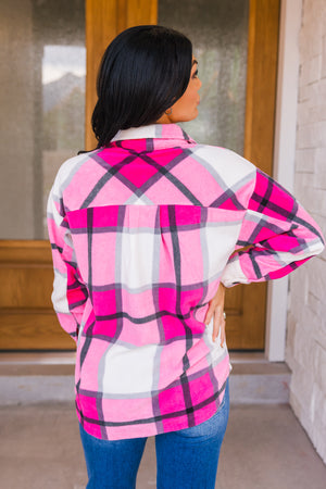 Tickled Pink Shacket, Hot Pink, Closet Candy, 5