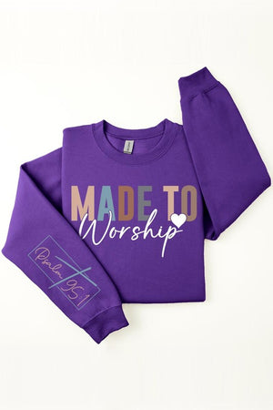 Made To Worship Psalm 95:1 Graphic Fleece Sweatshirts, closet candy, 11