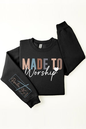 Made To Worship Psalm 95:1 Graphic Fleece Sweatshirts, closet candy, 8
