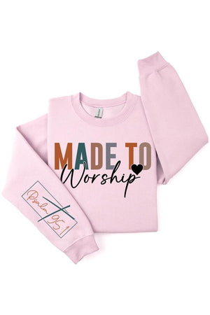 Made To Worship Psalm 95:1 Graphic Fleece Sweatshirts, closet candy, 5