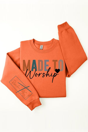 Made To Worship Psalm 95:1 Graphic Fleece Sweatshirts, closet candy, 10