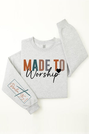 Made To Worship Psalm 95:1 Graphic Fleece Sweatshirts, closet candy, 7