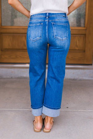 RISEN Midtown Cropped Straight Jeans, Medium Wash, Closet Candy, 6