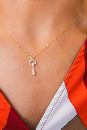 Key to Forever Necklace, Gold, Closet Candy, 1