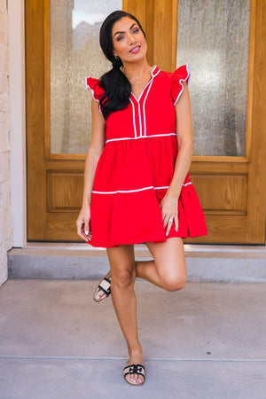 Tailgate & Twirl Dress, Red, Closet Candy, 3