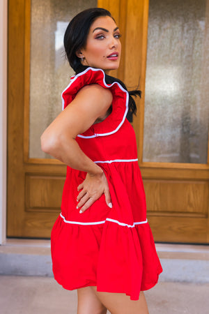 Tailgate & Twirl Dress, Red, Closet Candy, 4