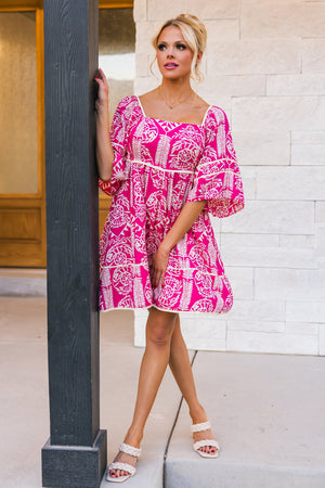 Sahara Dream Mini Dress, Fuchsia, Closet Candy, 6