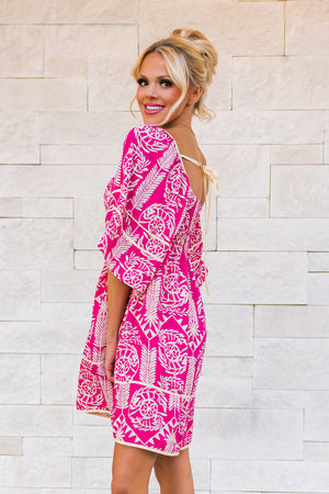 Sahara Dream Mini Dress, Fuchsia, Closet Candy, 4