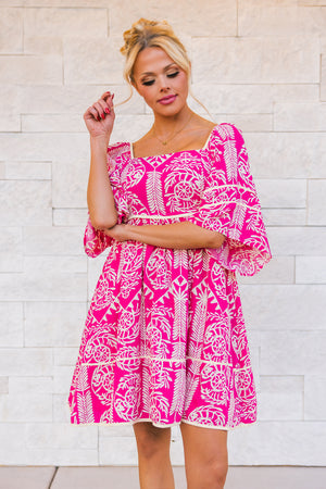 Sahara Dream Mini Dress, Fuchsia, Closet Candy, 1