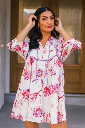 Lost in Bloom Dress, Fuchsia/Lavender, Closet Candy, 6