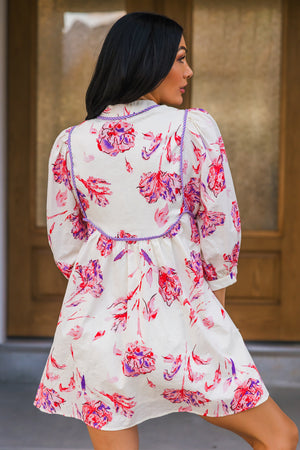 Lost in Bloom Dress, Fuchsia/Lavender, Closet Candy, 5