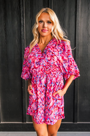 Ink & Ease Romper, Hot Pink, Closet Candy, 1
