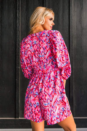 Ink & Ease Romper, Hot Pink, Closet Candy, 5