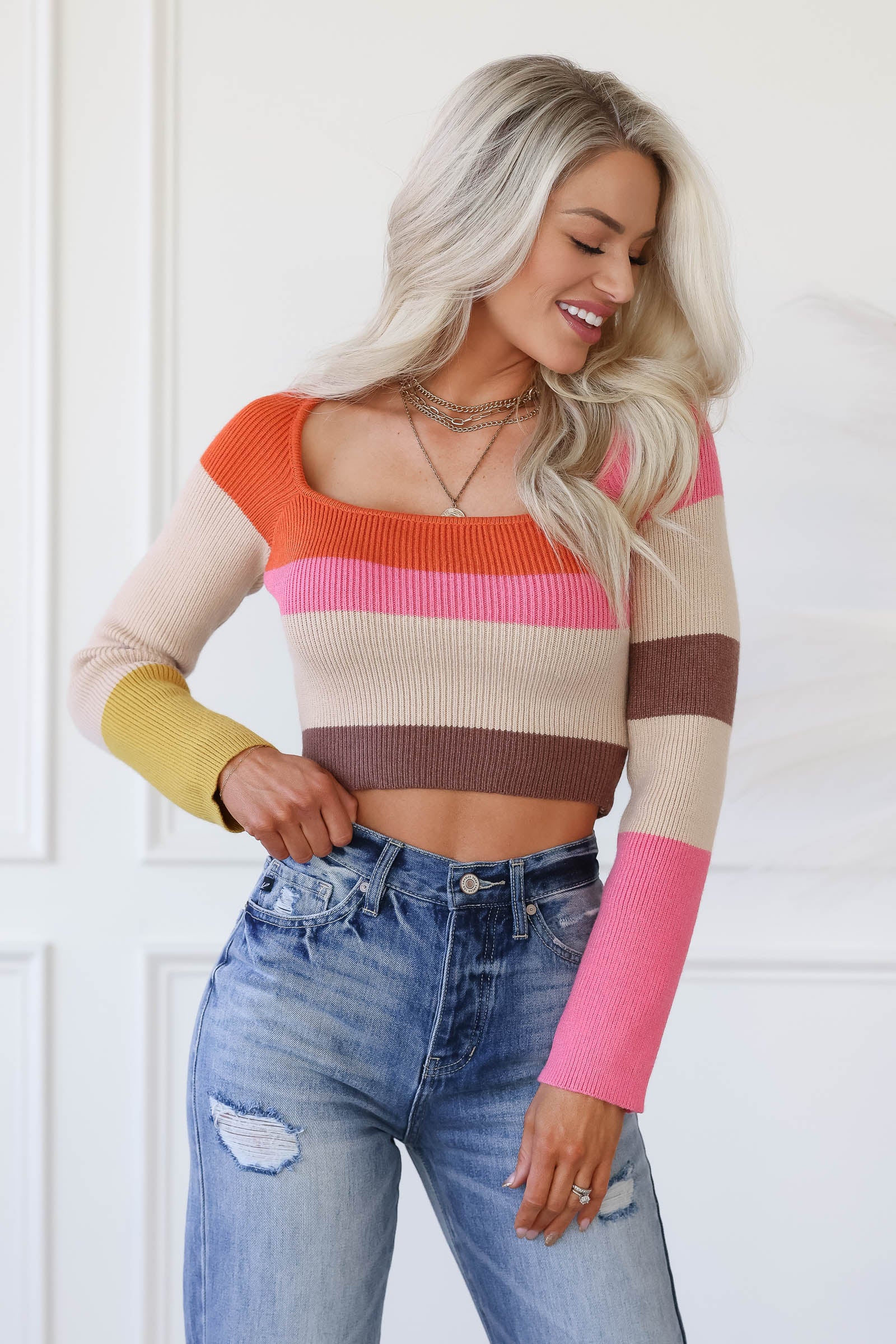 You Must Be New Color Block Top, Closet Candy, 1
