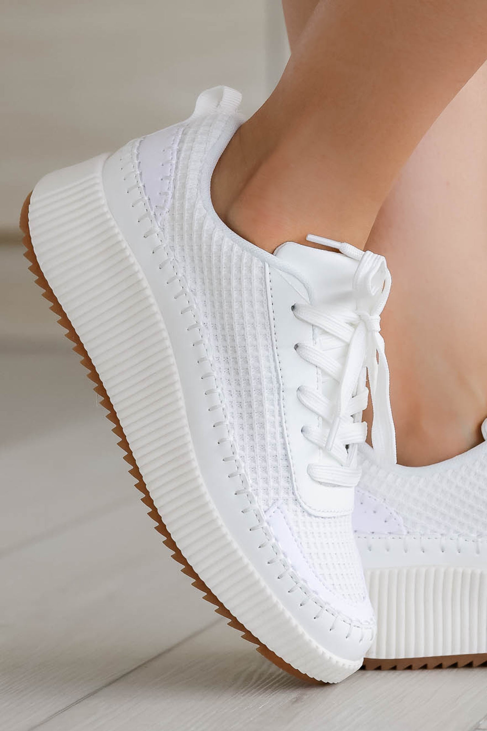 Maggie Woven Sneakers - White - Closet Candy Boutique
