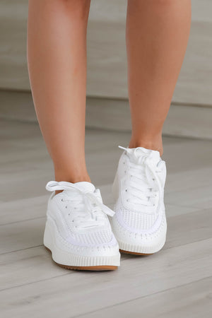Maggie Woven Sneakers - White, Closet Candy, 3