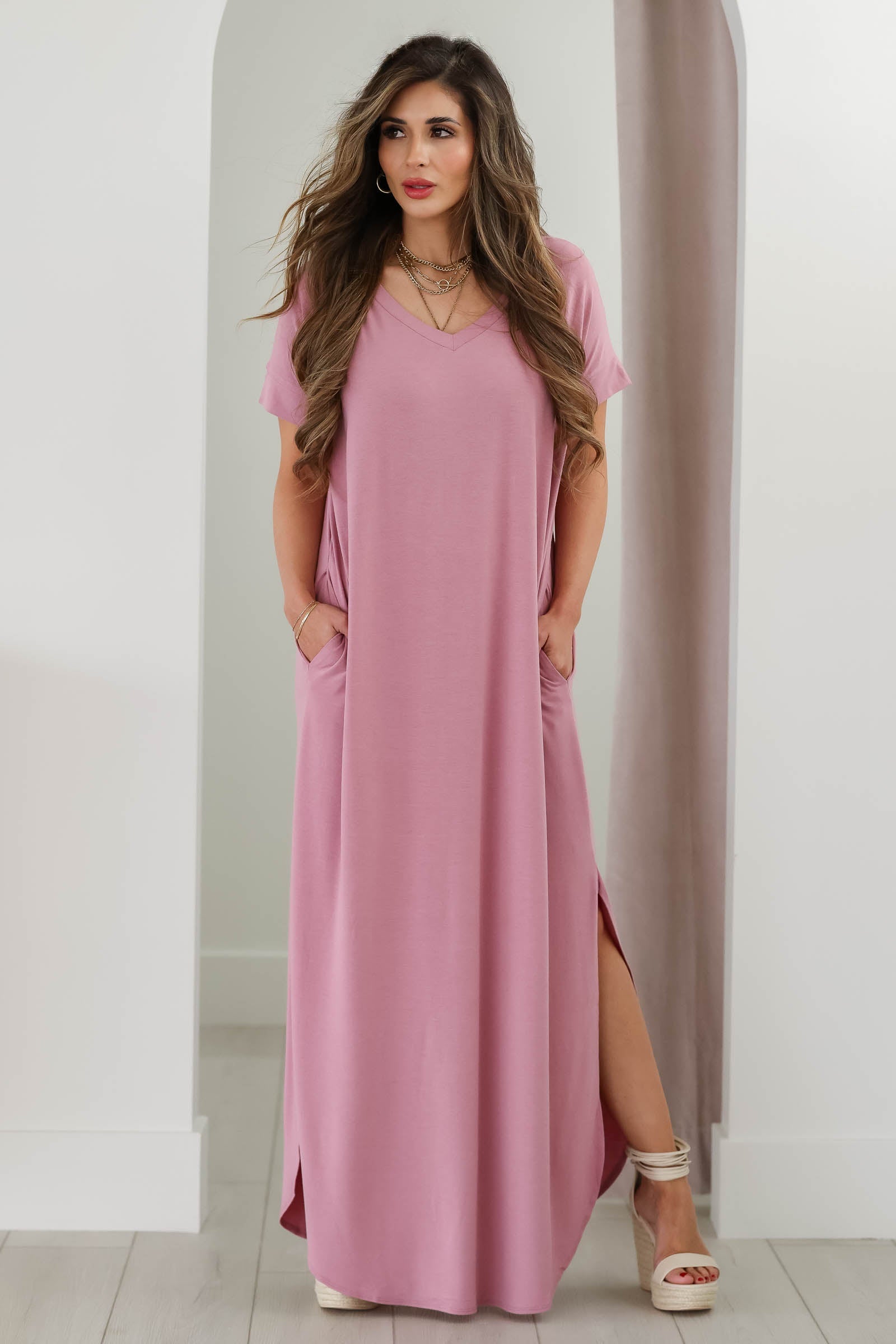 I'll Be By The Pool Maxi Dress - Lt Rose, Closet Candy, 1