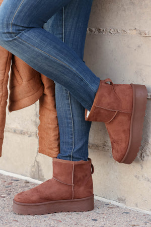 Holly Mini Platform Booties - Brown, Closet Candy, 3