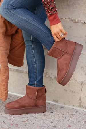 Holly Mini Platform Booties - Brown, Closet Candy, 1
