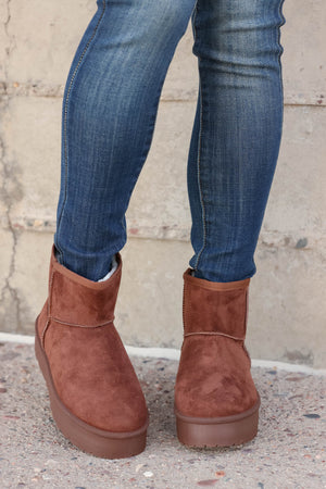 Holly Mini Platform Booties - Brown, Closet Candy, 2