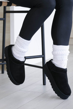 Izzy Platform Slippers - Black, Closet Candy, 5