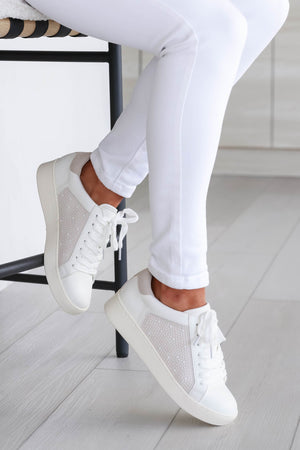 Jessi Pearl Accent Sneakers - White, Closet Candy, 1