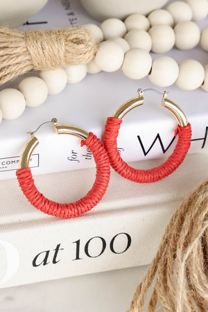 Selena Hoop Earrings - Terracotta, Closet Candy, 1