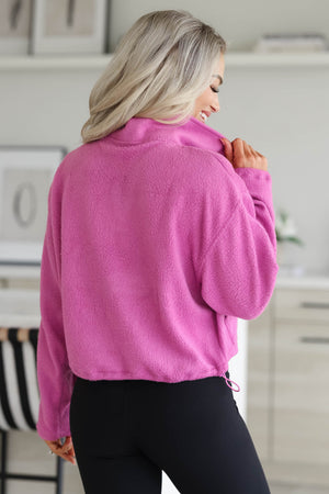 Possibilities Pocket Detail Boxy Fleece Pullover - Pink, Closet Candy 4