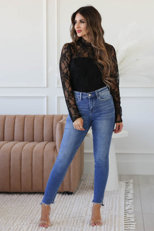 Lilith Lace Long Sleeve Sheer Top, Closet Candy 8