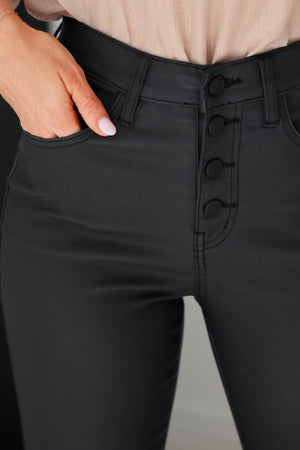 KANCAN Autumn High Rise Vegan Leather Skinny Pants, Closet Candy, 3