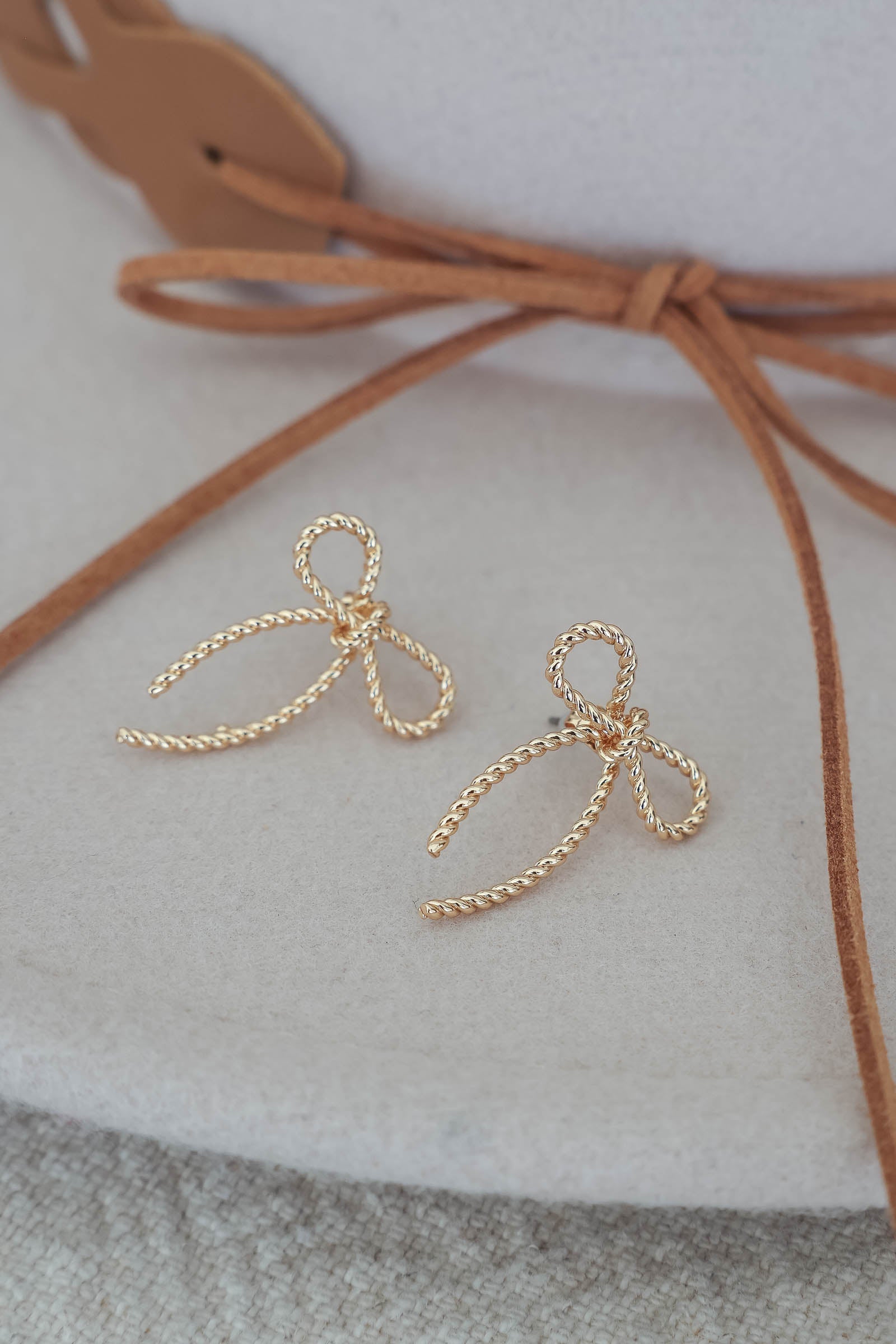 All Wrapped Up Bow Earrings - Gold, Closet Candy, 1